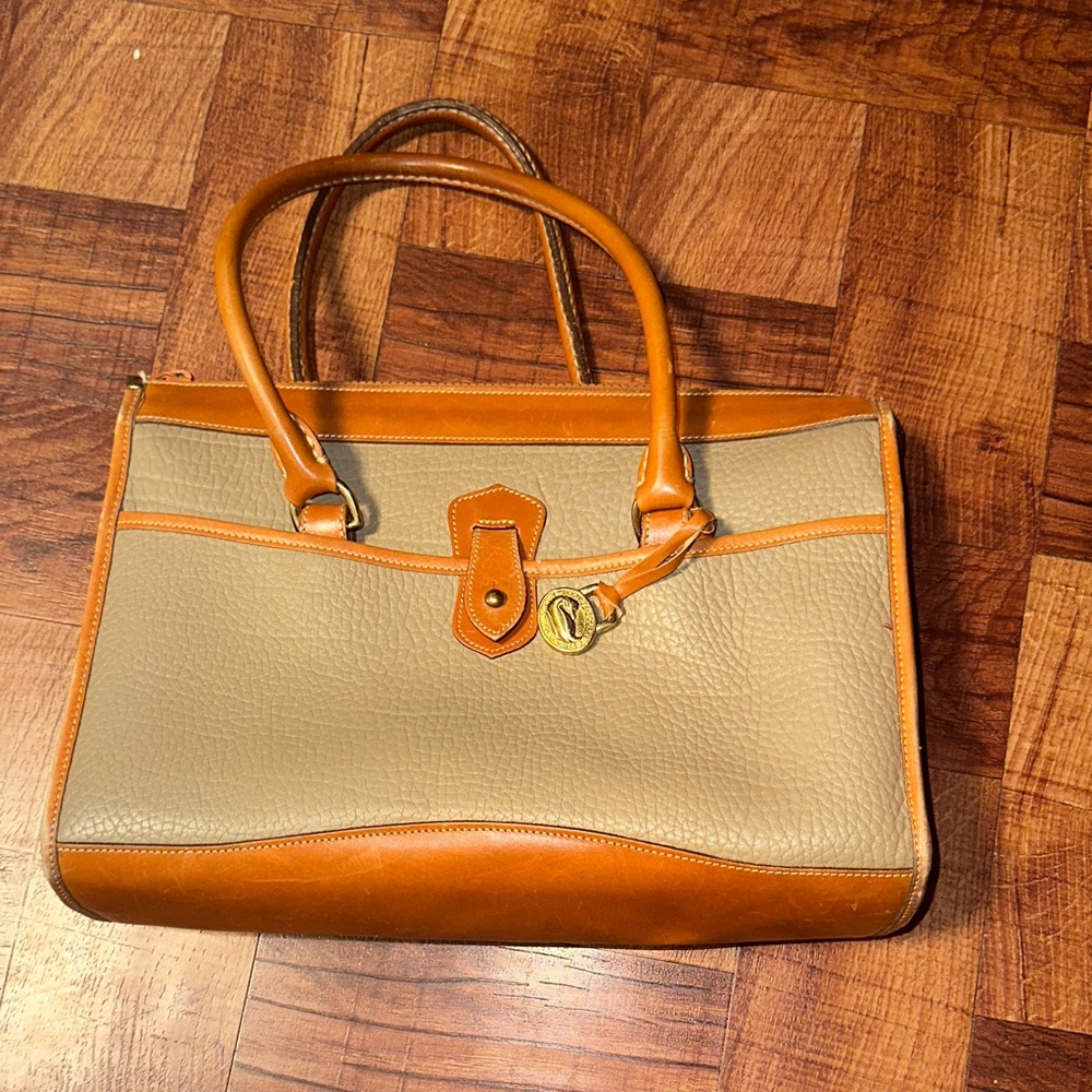 Dooney & Bourke Tan and Brown Shoulder Bag